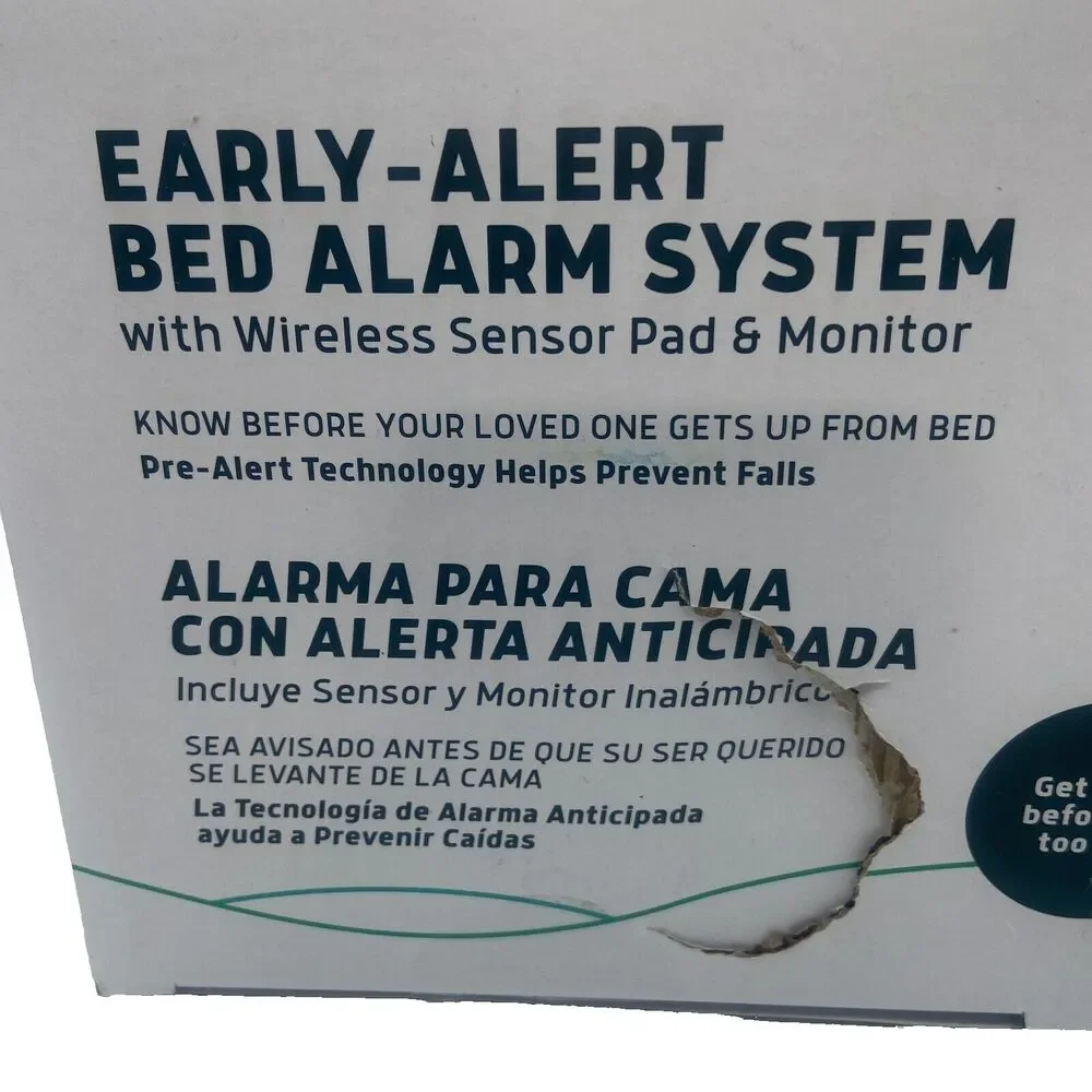 Lunderg Early-Alert Bed Alarm System with Wireless Bed Sensor Pad and Monitor